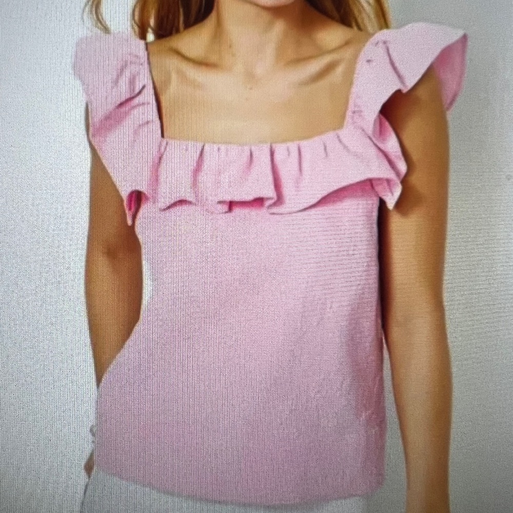 NWT Lilly Pulitzer Zoya Ruffle Top Conch Shell Pink 4